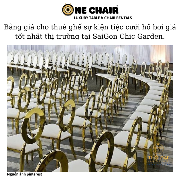 Hình 5: Cho thuê ghế sự kiện tiệc cưới cao cấp louis mạ vàng tại SaiGon Chic.