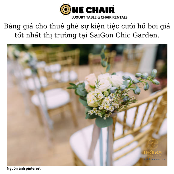 Hình 11: ONE CHAIR cho thuê ghế sự kiện tiệc cưới hồ bơi tại SaiGon Chic.