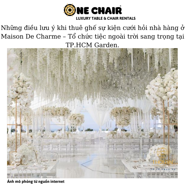 Hình 8: Cho thuê ghế napoleon pha lê trong suốt sự kiện tiệc cưới ngoài trời đẹp tại quận 7 TP.HCM.