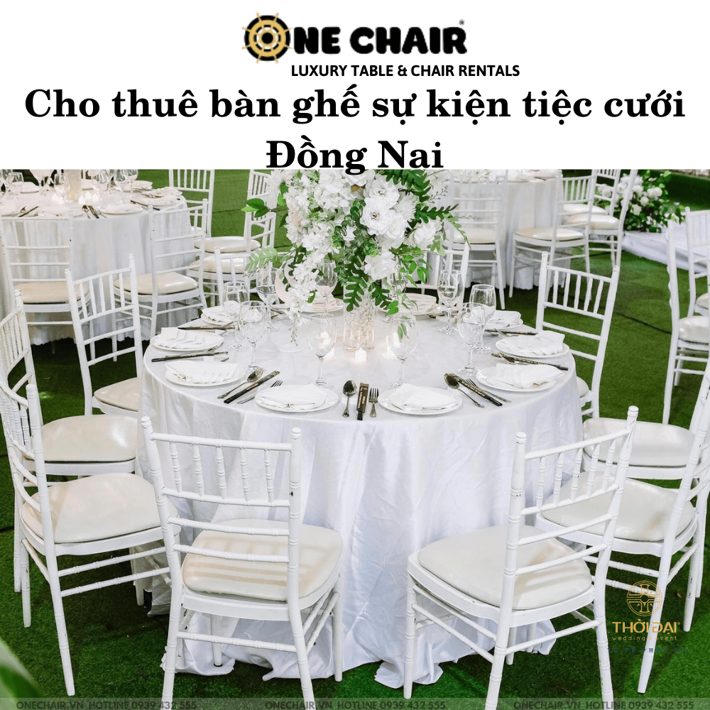 Hình 18: Cho thuê bàn ghế sự kiện tiệc cưới ngoài trời tại Đồng Nai.
