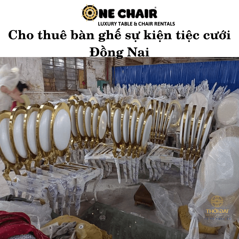 Hình 6: Cho thuê bàn ghế đám cưới mạ vàng tại Đồng Nai.