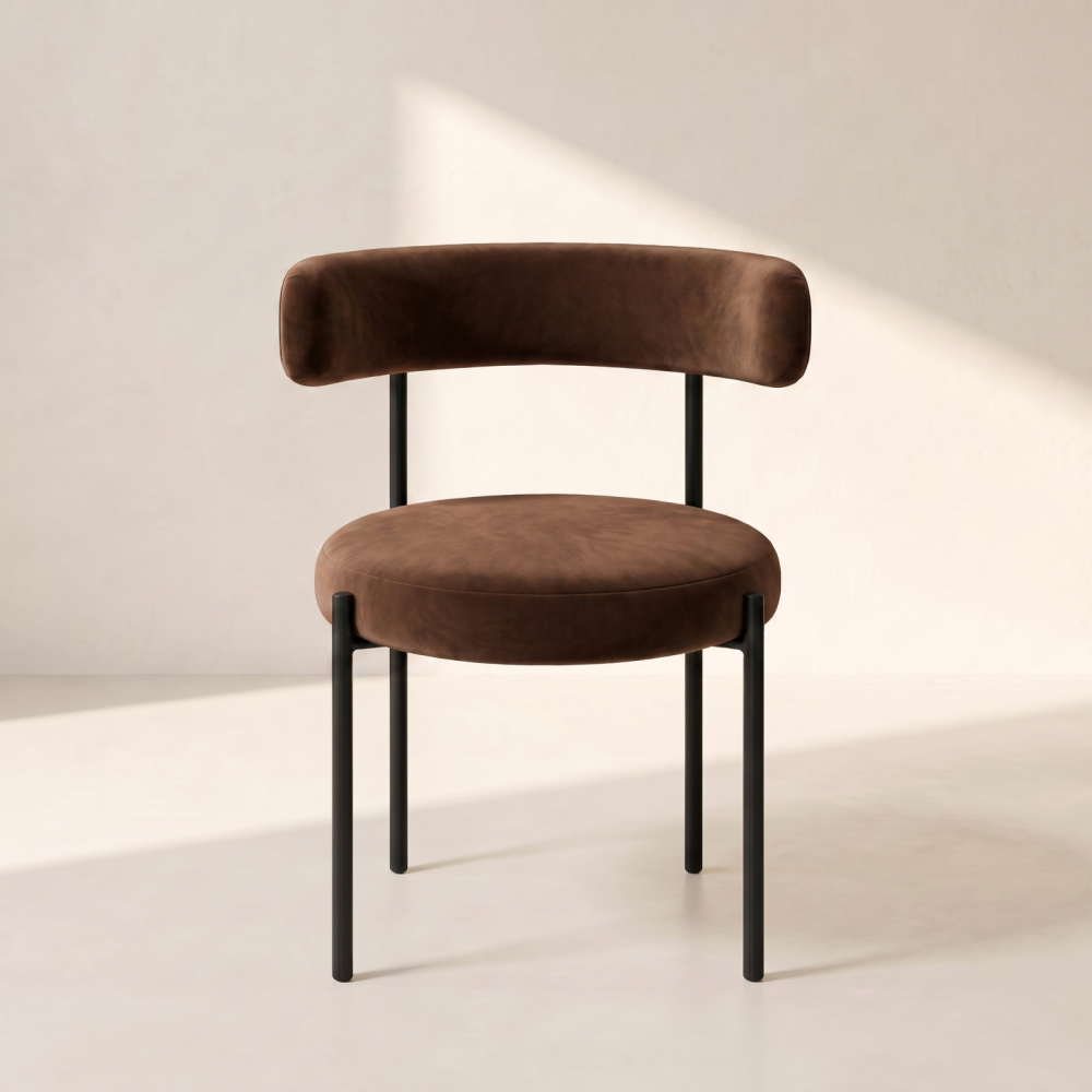 Bouclé Chair – Chocolate Brown