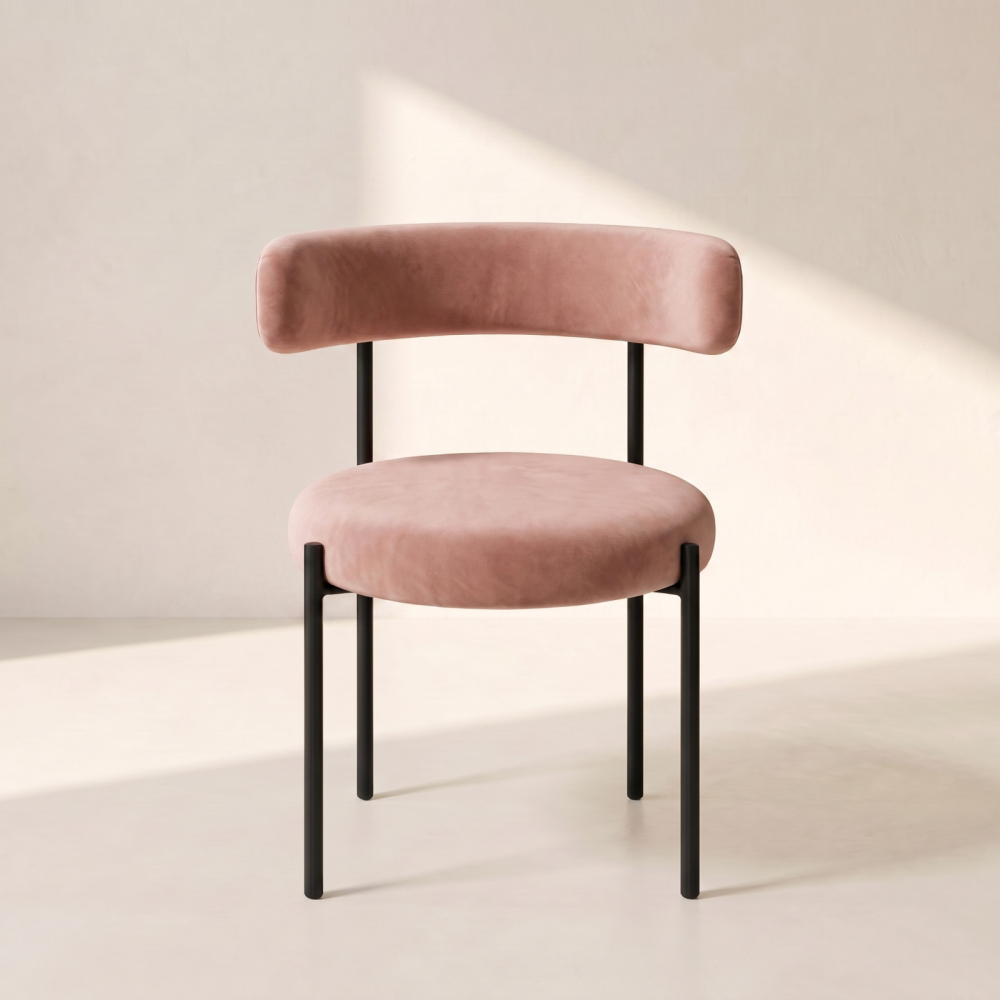 Bouclé Chair – Dusty Rose
