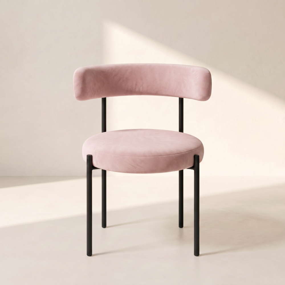 Bouclé Chair – Pink