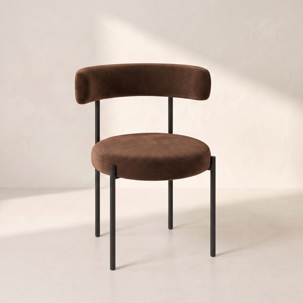 Bouclé Chair – Chocolate Brown