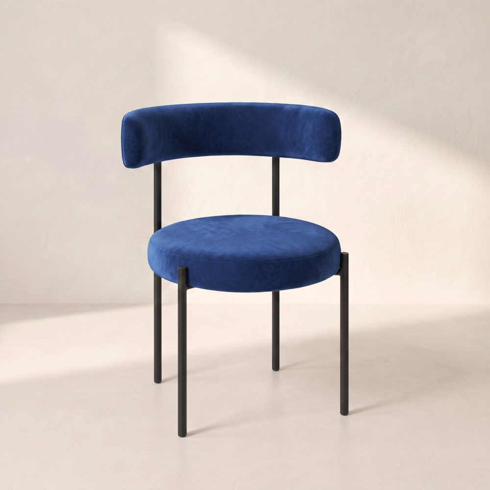 Bouclé Chair – Cobalt Blue