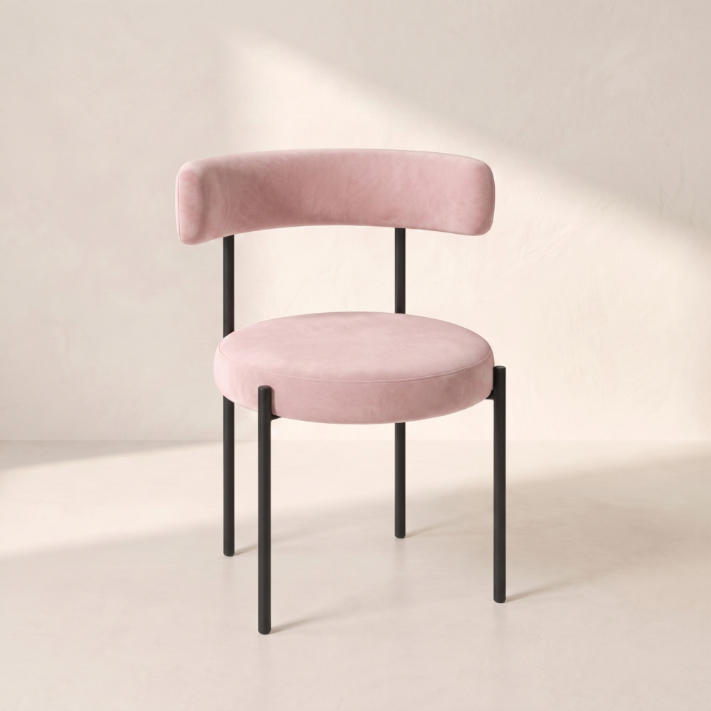 Bouclé Chair – Pink