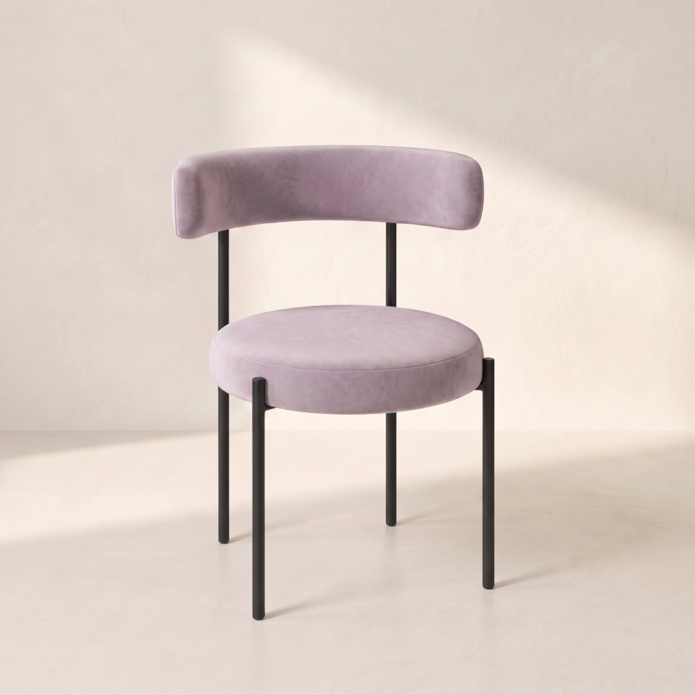 Bouclé Chair – Soft Lilac