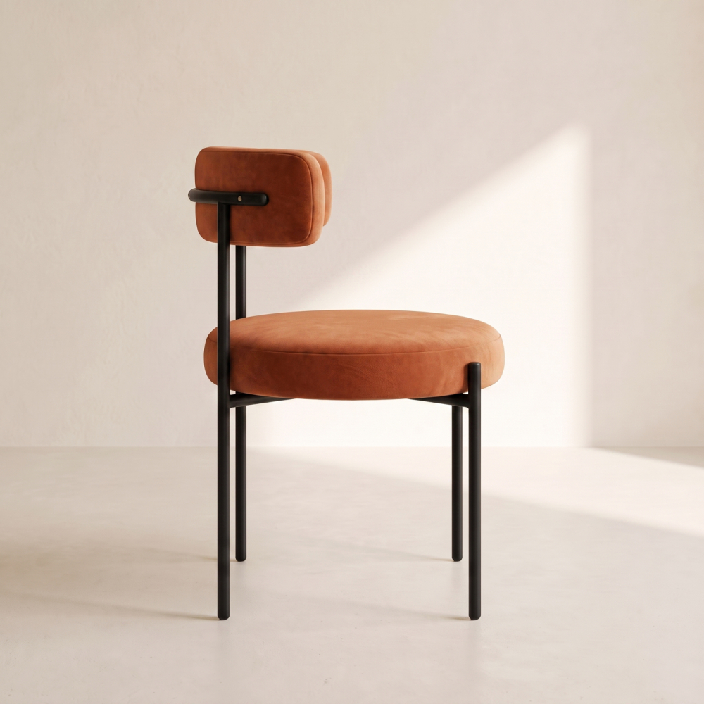 Bouclé Chair – Burnt Orange
