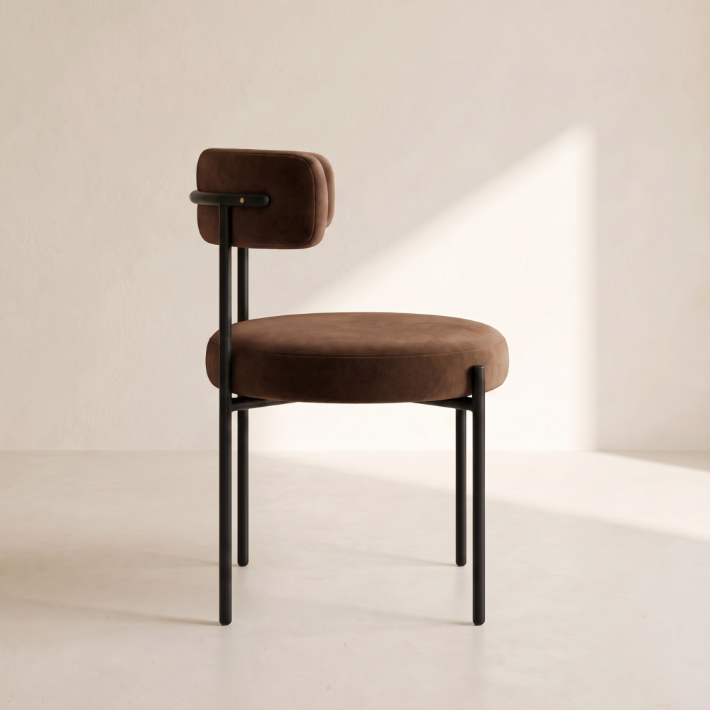 Bouclé Chair – Chocolate Brown