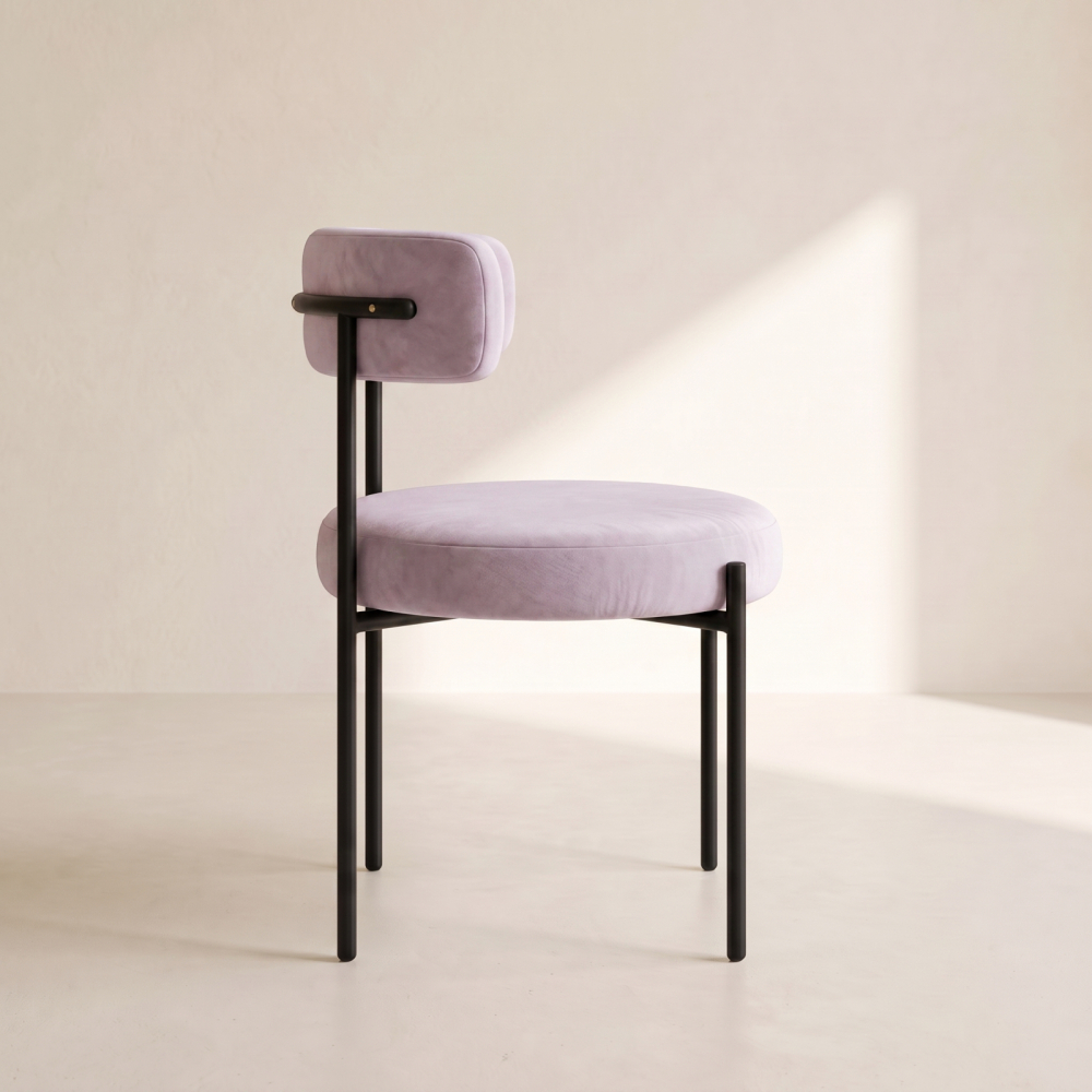 Bouclé Chair – Soft Lilac