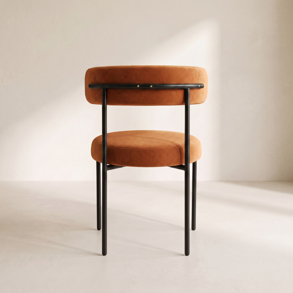 Bouclé Chair – Burnt Orange