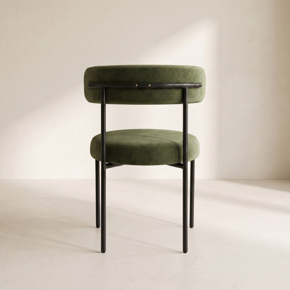 Bouclé Chair – Olive Moss