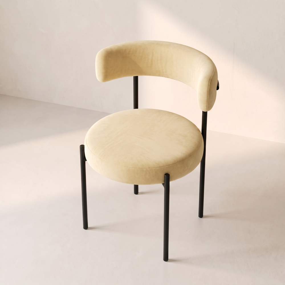 Bouclé Chair – Butter Yellow