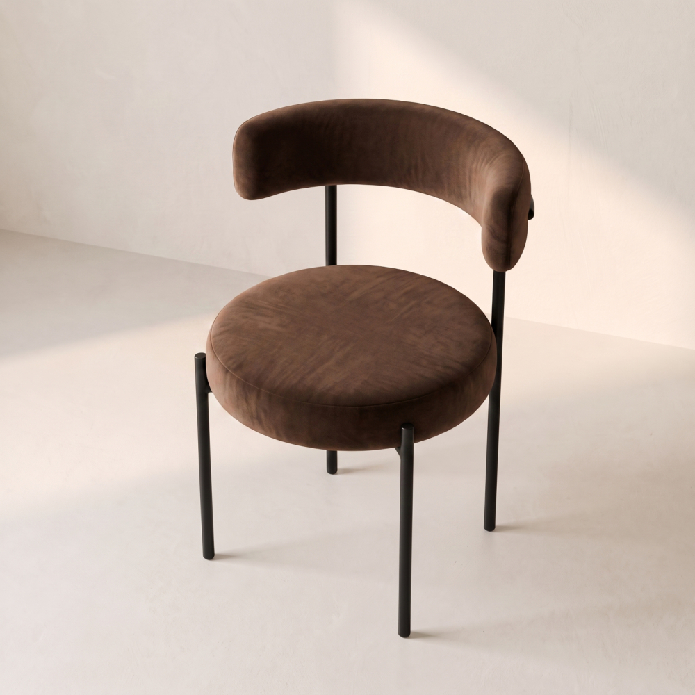 Bouclé Chair – Chocolate Brown