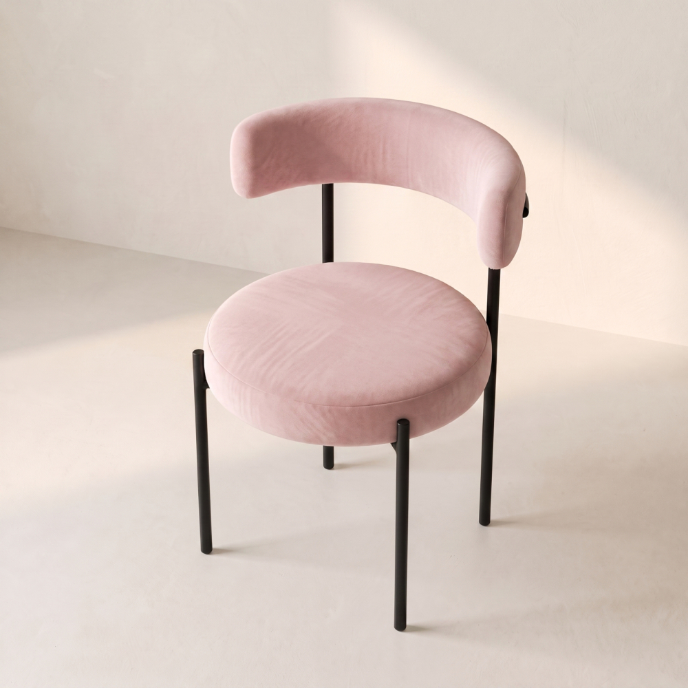 Bouclé Chair – Pink