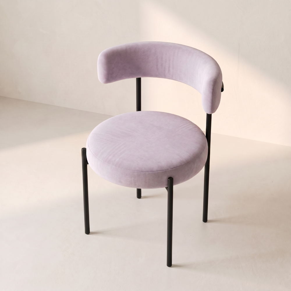 Bouclé Chair – Soft Lilac