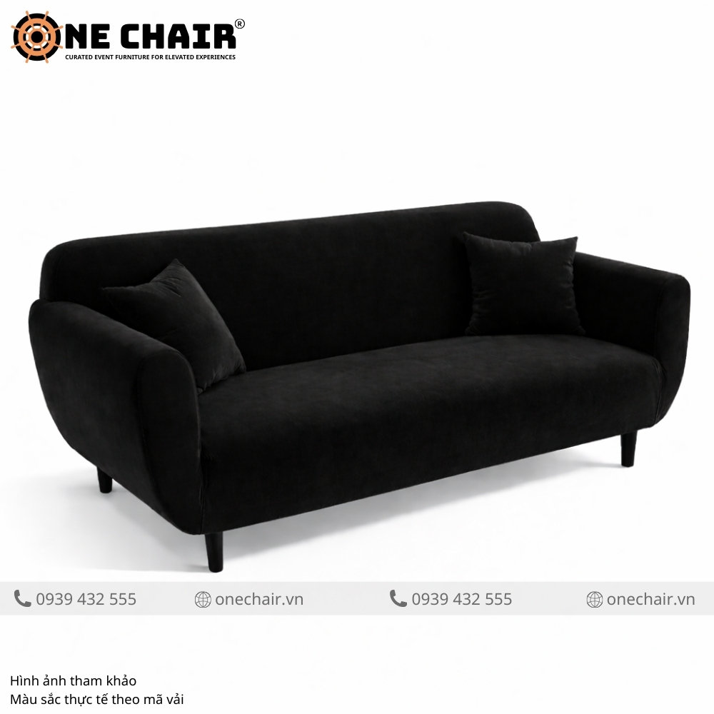 Sofa Đôi Nhung Đen - Đỉnh Cao Thẩm Mỹ Cho Sự Kiện Đẳng Cấp