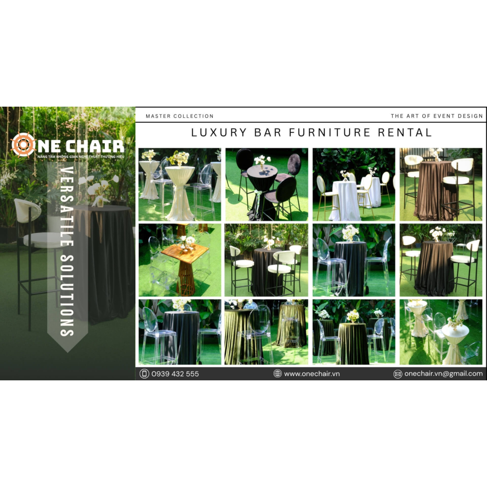 Dịch Vụ Cho Thuê & Setup Bàn Ghế BAR Sự Kiện Cao Cấp Hàng Đầu Việt Nam - ONE CHAIR Nâng Tầm Không Gian Nghệ Thuật Thương Hiệu
