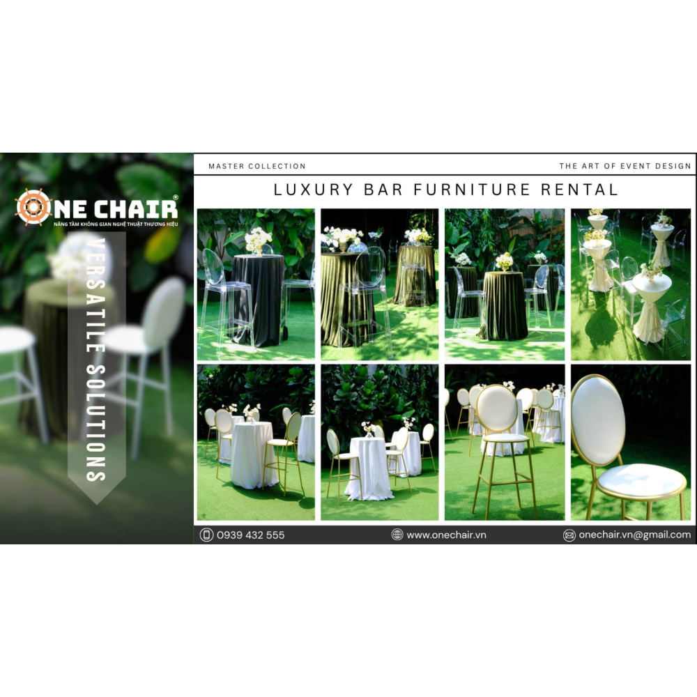 Nghệ Thuật Setup & Decor Bàn Ghế BAR Sự Kiện Cao Cấp - ONE CHAIR Nâng Tầm Không Gian Nghệ Thuật Thương Hiệu