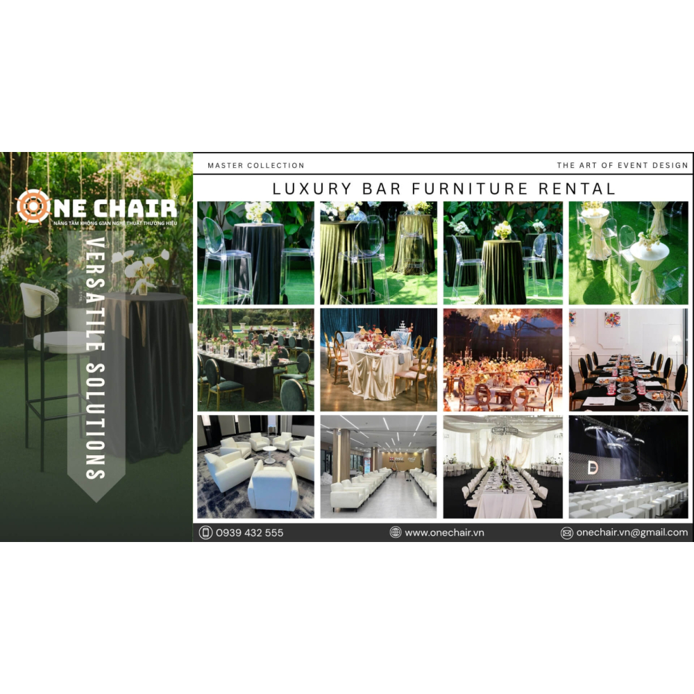 Dịch Vụ Cho Thuê & Setup Bàn Ghế BAR Sự Kiện Cao Cấp Hàng Đầu Việt Nam - ONE CHAIR Nâng Tầm Không Gian Nghệ Thuật Thương Hiệu