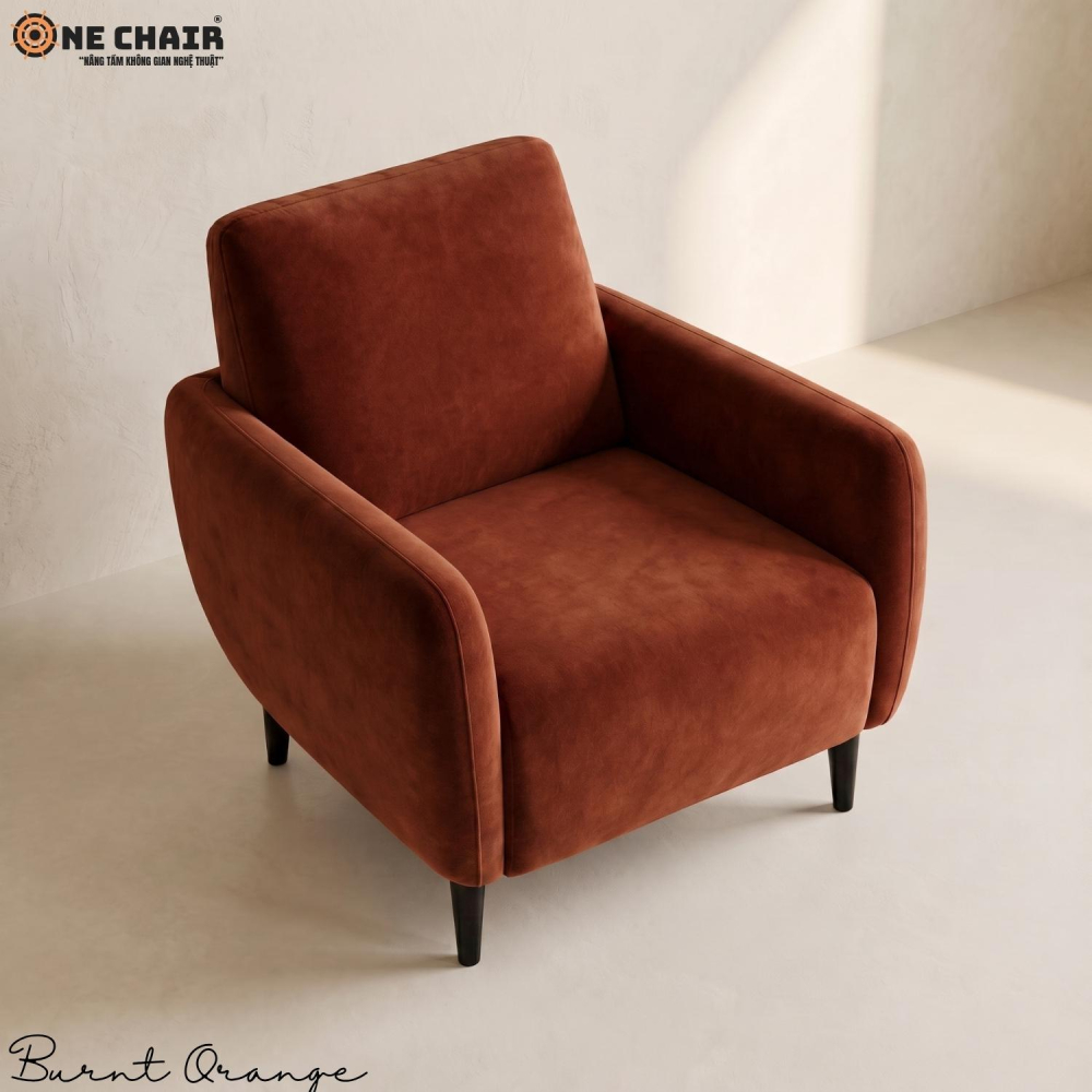 Single Sofa – Burnt Orange