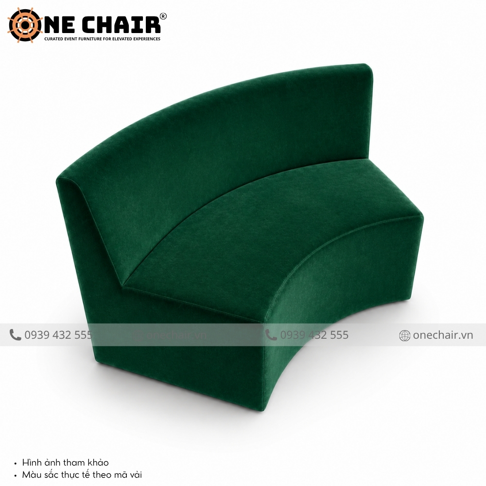 Sofa Cong Modular Sự Kiện Arc Emerald – Đường Cong Kiến Trúc Tôn Vinh Không Gian Luxury | ONE CHAIR