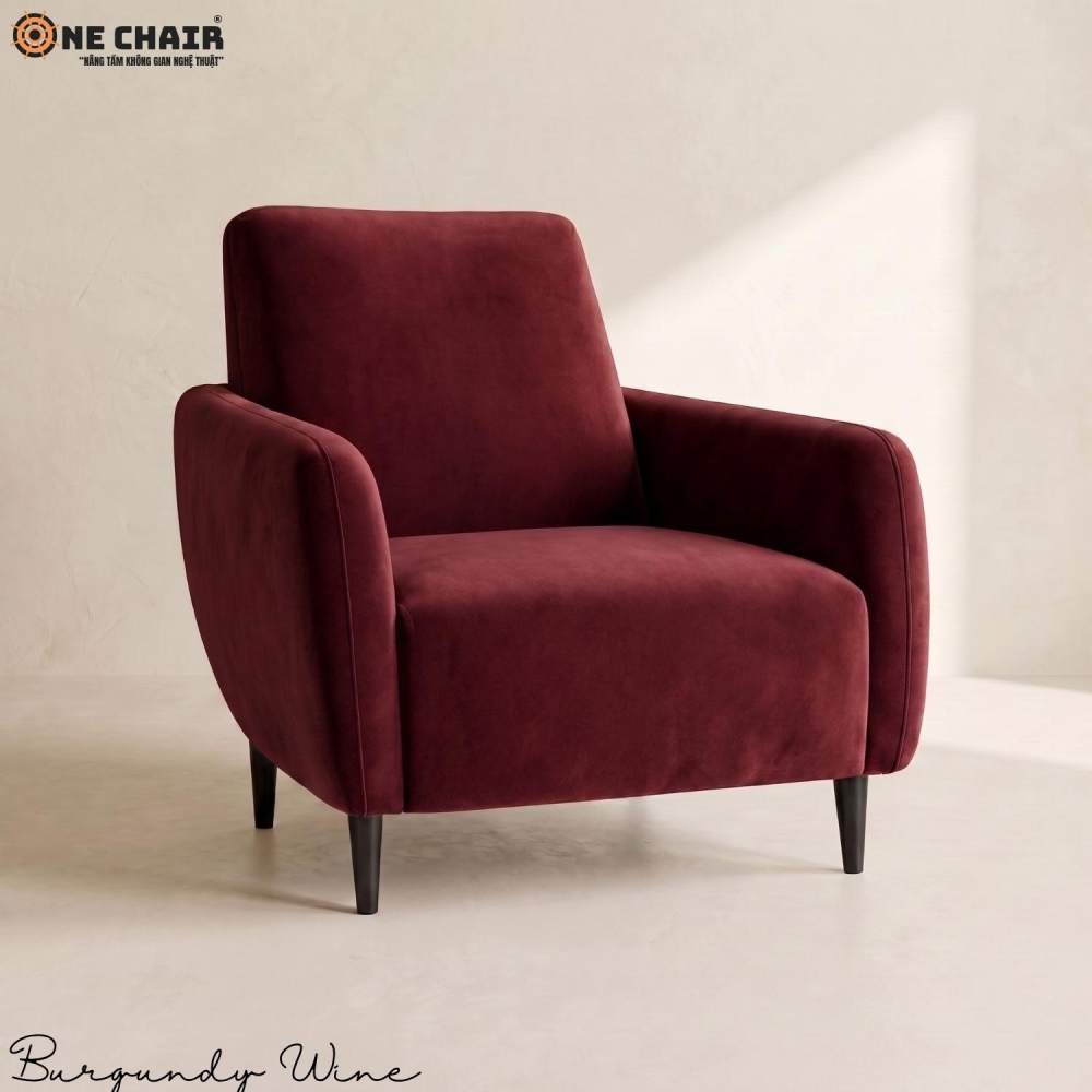 Single Sofa – Burgundy Wine