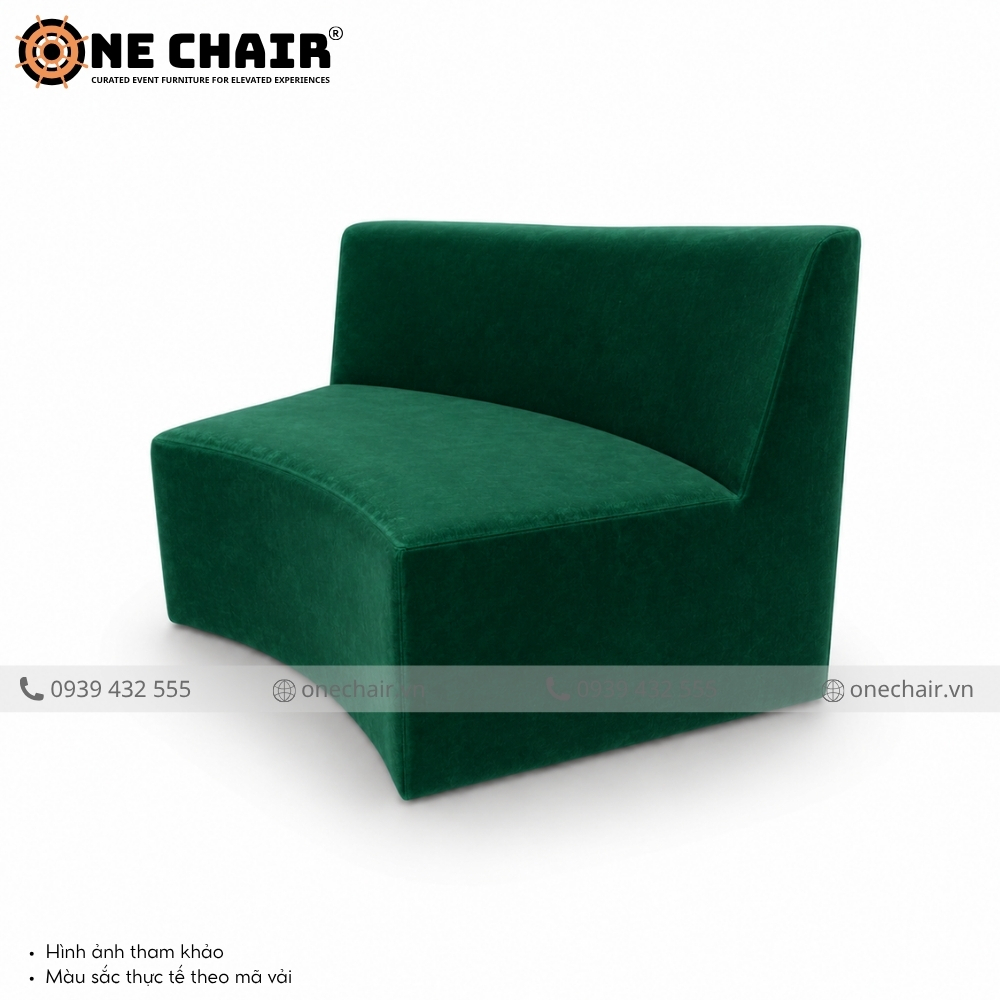 Sofa Cong Modular Sự Kiện Arc Emerald – Đường Cong Kiến Trúc Tôn Vinh Không Gian Luxury | ONE CHAIR