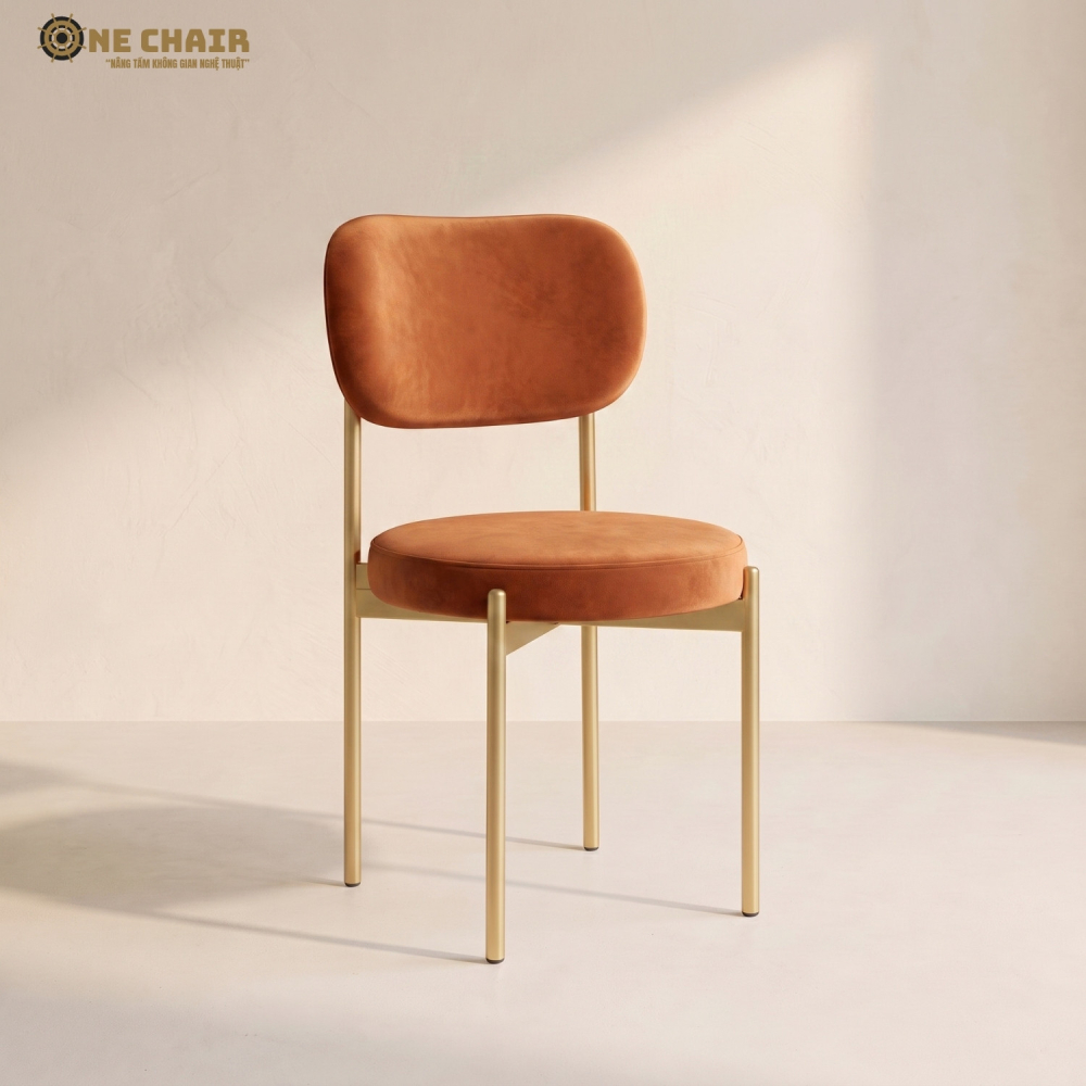 Velvet Chair – Burnt Orange