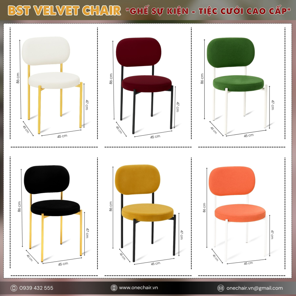BST VELVET CHAIR - Ghế Cao Cấp Cho Sự Kiện Tiệc Cưới Sang Trọng