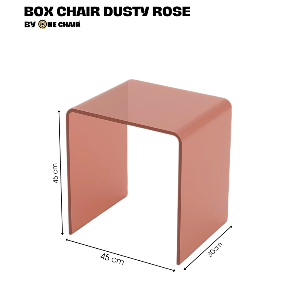 Box Chair Dusty Rose – Ghế Đôn Trong Suốt Màu Hồng Đất Mê Hoặc & Sang Trọng