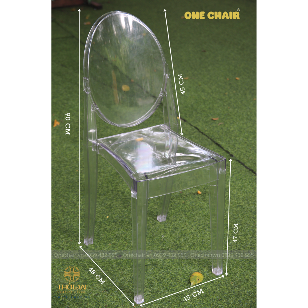 Ghế sự kiện đám cưới chiavari Ghost pha lê trong suốt sang trọng