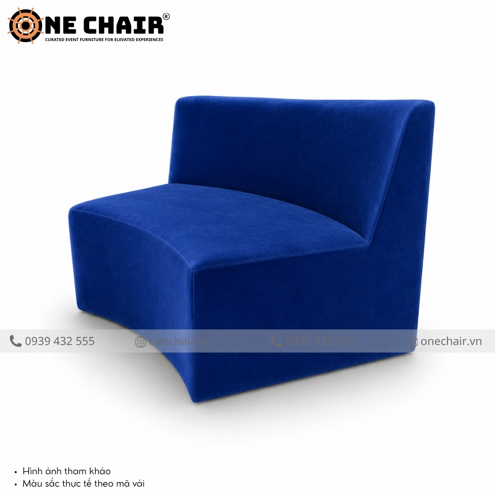 Sofa Cong Modular Arc Cobalt – Khối Xanh Điện Quyền Lực Giữa Không Gian Sự Kiện | ONE CHAIR
