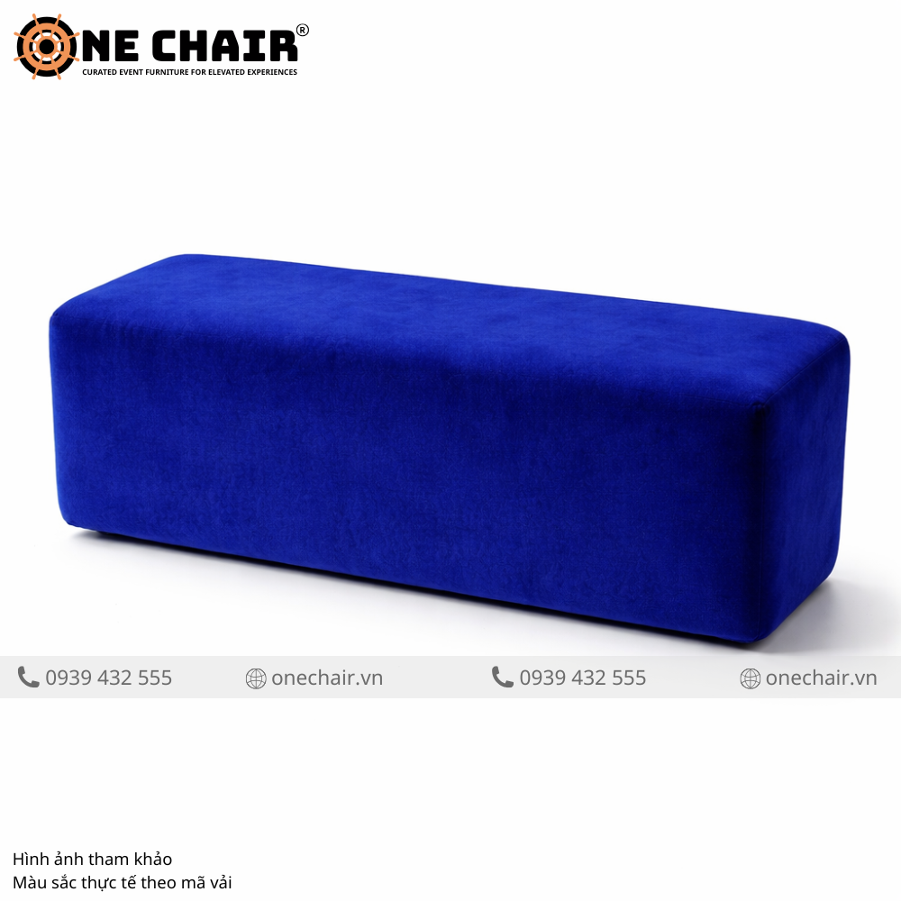 Sofa Băng Không Tựa Xanh Sapphire – Jewel Blue Cho Không Gian Sự Kiện