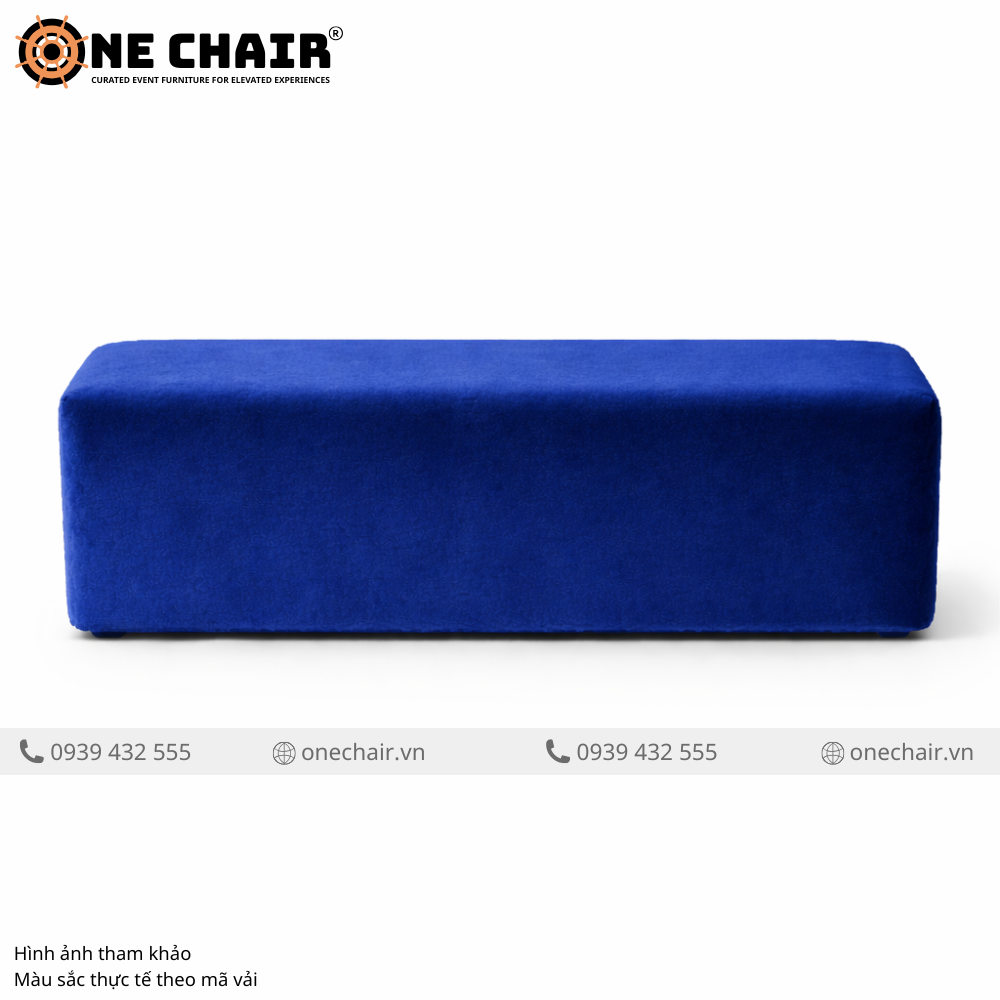 Sofa Băng Không Tựa Xanh Sapphire – Jewel Blue Cho Không Gian Sự Kiện