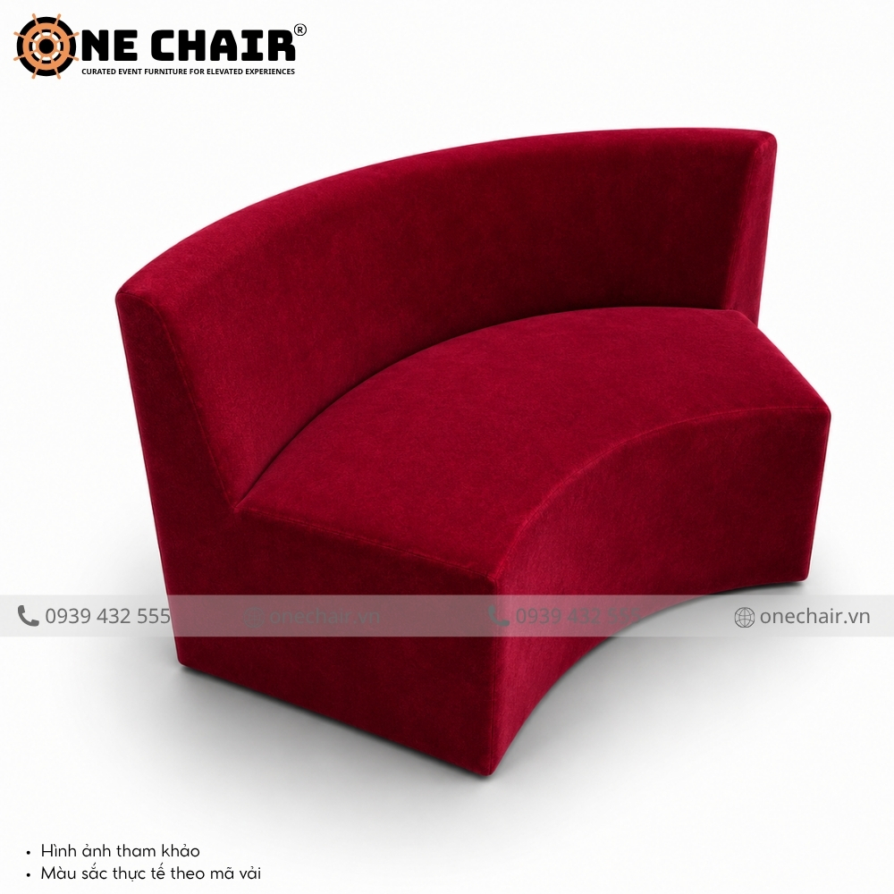Sofa Cong Modular Arc Sự Kiện Đỏ Ruby – Sắc Đỏ Rực Rỡ Kiến Tạo Không Gian Tiệc Cưới Thượng Lưu | ONE CHAIR