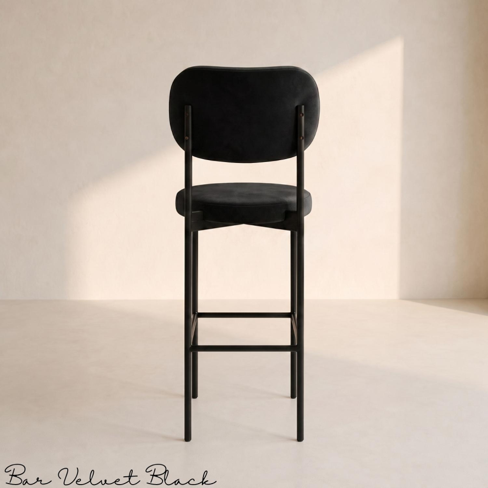 Bar Chair Velvet Black