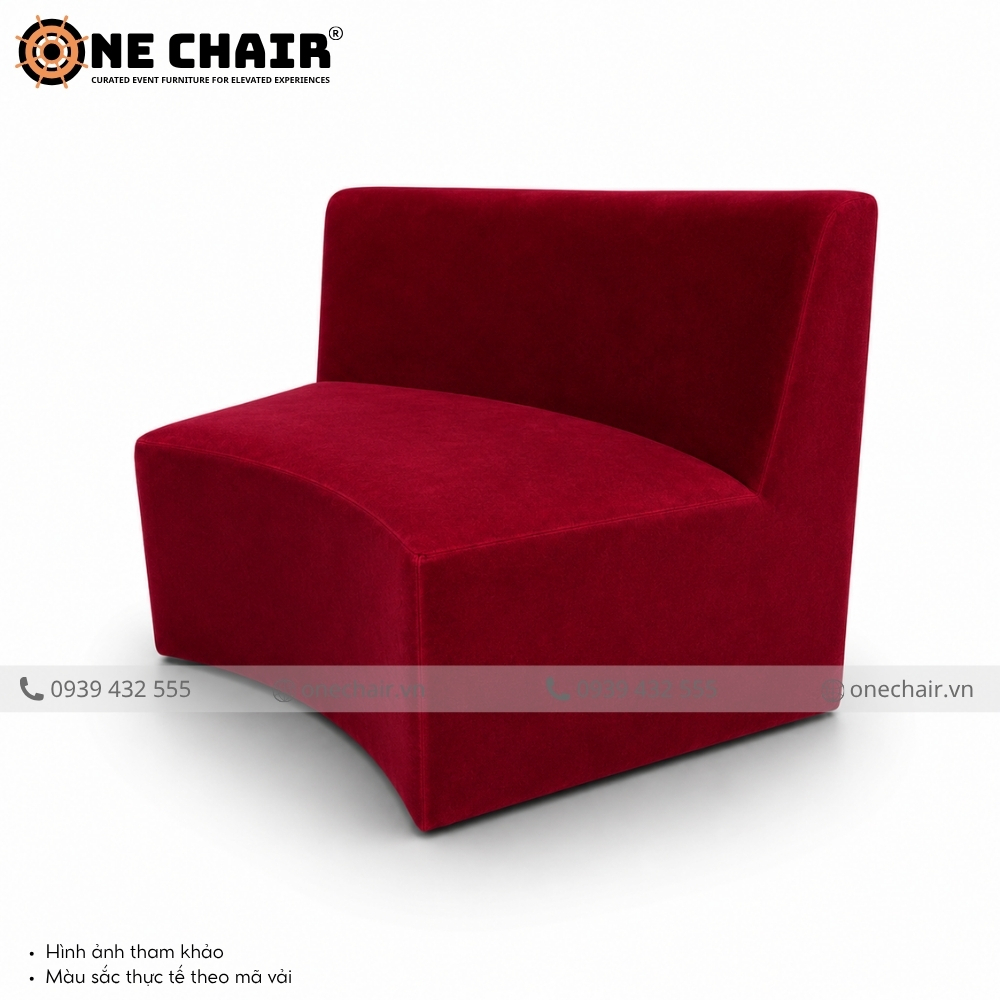 Sofa Cong Modular Arc Sự Kiện Đỏ Ruby – Sắc Đỏ Rực Rỡ Kiến Tạo Không Gian Tiệc Cưới Thượng Lưu | ONE CHAIR