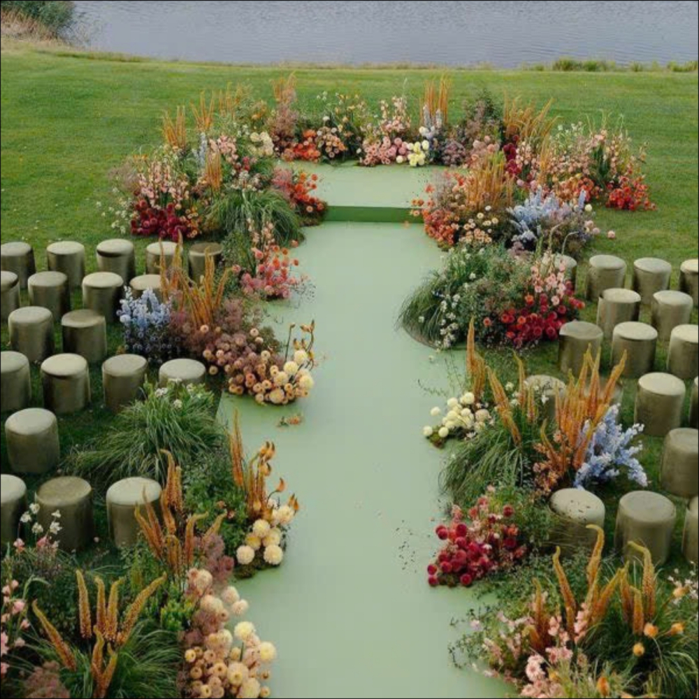 Ghế Sofa Đôn Tròn Nhung Xanh – Phá Cách & Ấn Tượng Trong Sự Kiện Cao Cấp