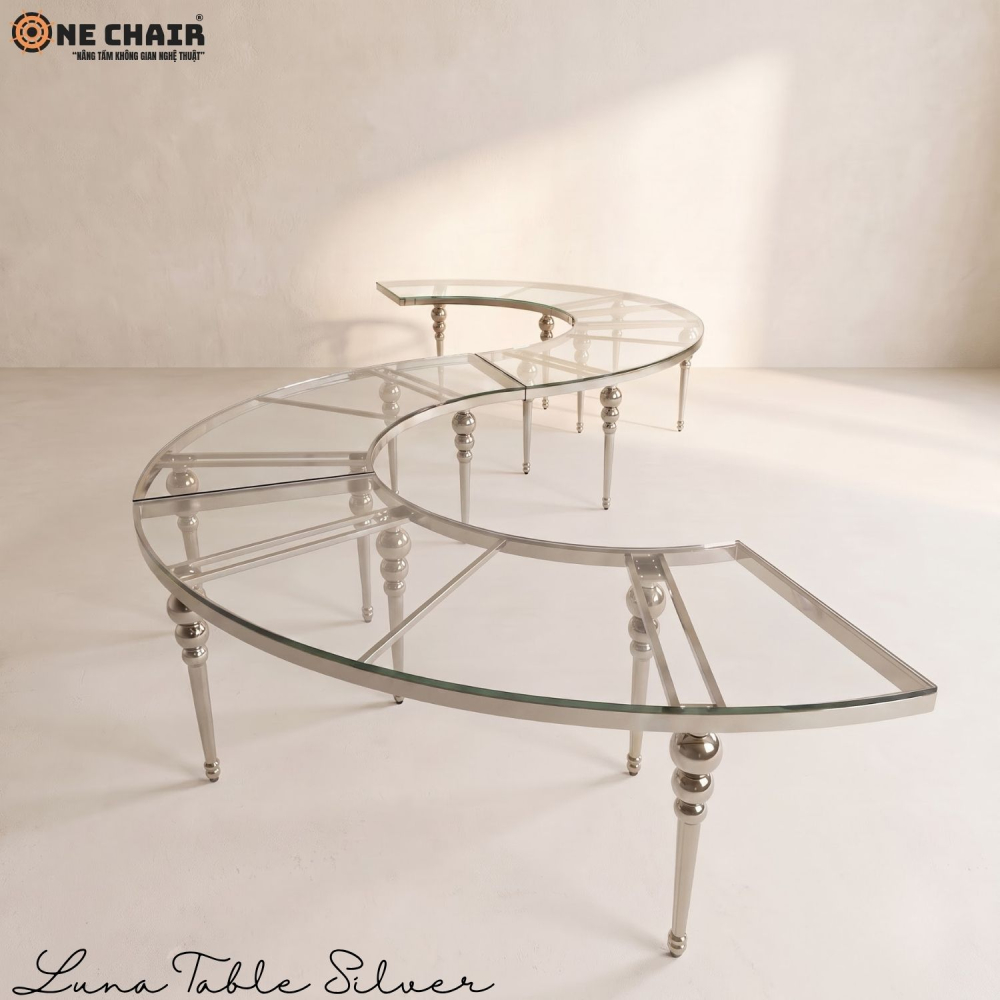 Luna Table Silver – Layout Chữ S