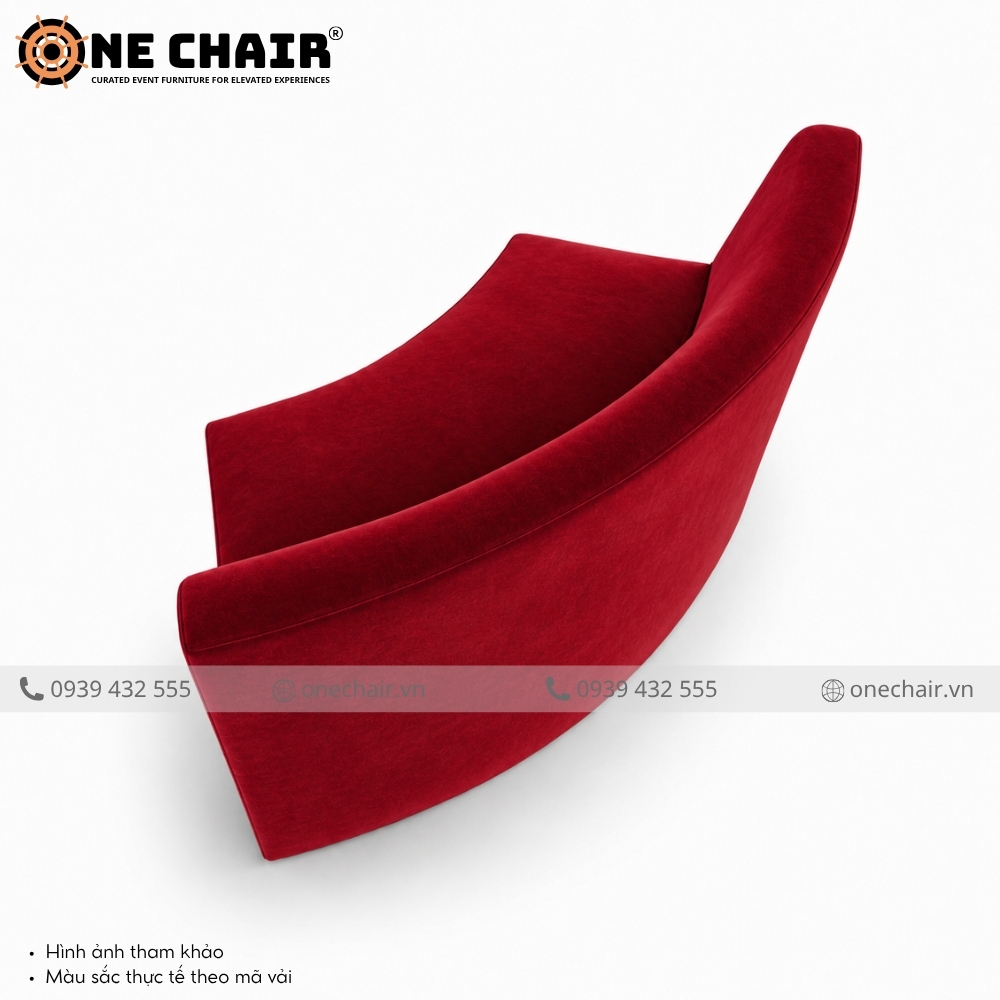 Sofa Cong Modular Arc Sự Kiện Đỏ Ruby – Sắc Đỏ Rực Rỡ Kiến Tạo Không Gian Tiệc Cưới Thượng Lưu | ONE CHAIR