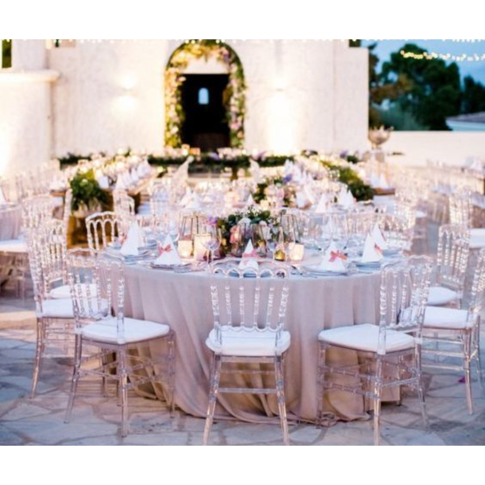 Cho thuê ghế pha lê trong suốt napoleon sự kiện tiệc cưới ngoài ấn tượng