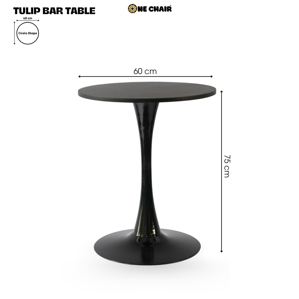 Bàn Bar Sự Kiện Sang Trọng / TULIP BAR TABLE – Bàn Tròn Chân Tulip Đen 110cm