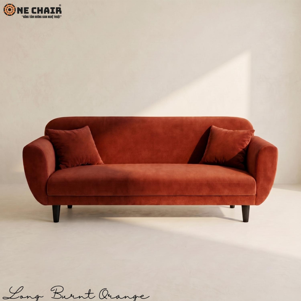 Long Sofa – Burnt Orange