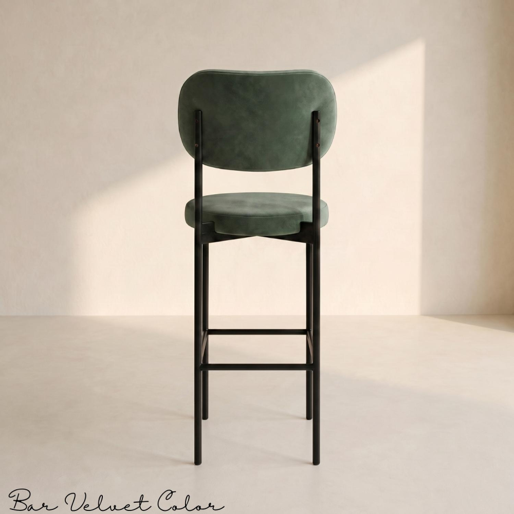 Bar Chair Velvet Color (Black Frame)