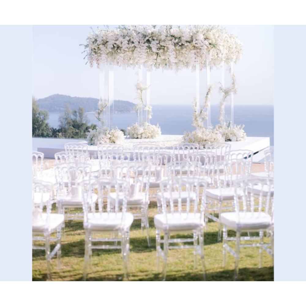 Cho thuê ghế pha lê trong suốt napoleon sự kiện tiệc cưới ngoài ấn tượng