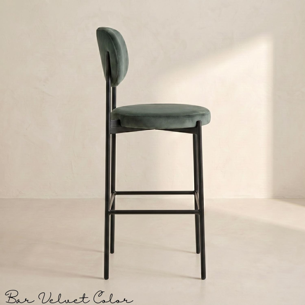Bar Chair Velvet Color (Black Frame)