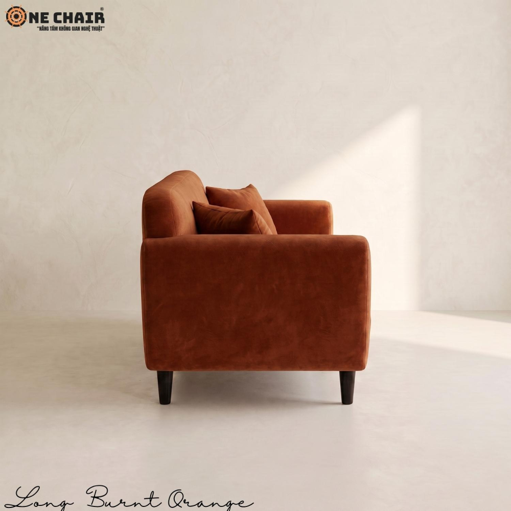 Long Sofa – Burnt Orange
