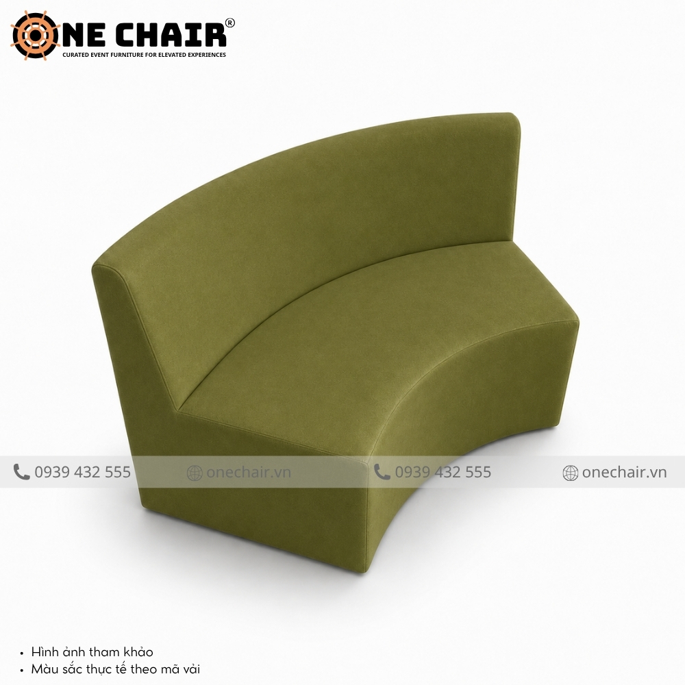 Sofa Cong Modular Arc Sự Kiện Xanh Olive – Sắc Xanh Tự Nhiên Cho Không Gian Sự Kiện Tinh Tế | ONE CHAIR